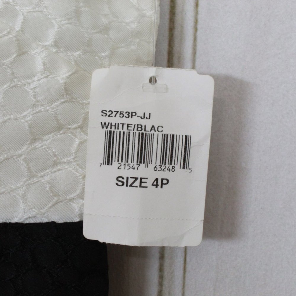 NWT! Ivy + Blue Maggy Boutique Black White Back Zip Textured Combo Dress Size 4P - Picture 4 of 12